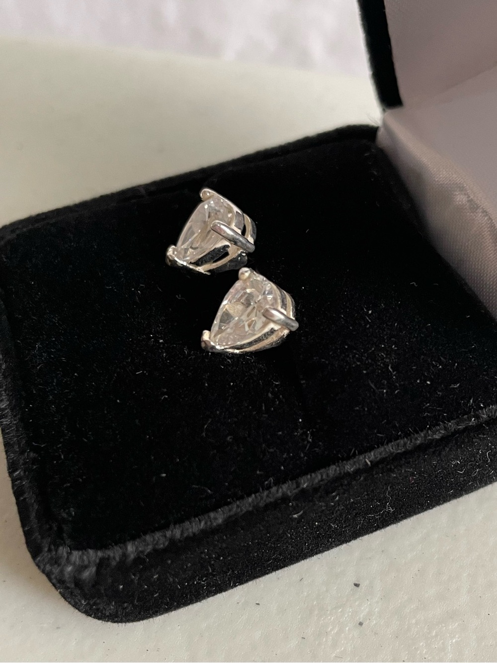 925 Pear Cut CZ Stud Earrings Sterling Silver 14K Gold Plated Fine Jewelry w Box - Picture 9 of 10